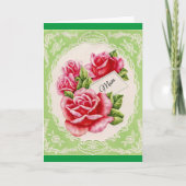 Vintage Rose Muttertag Karte (Vorderseite)