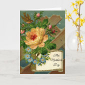 Vintage Rose Muttertagskarte Karte (Gelbe Blume)