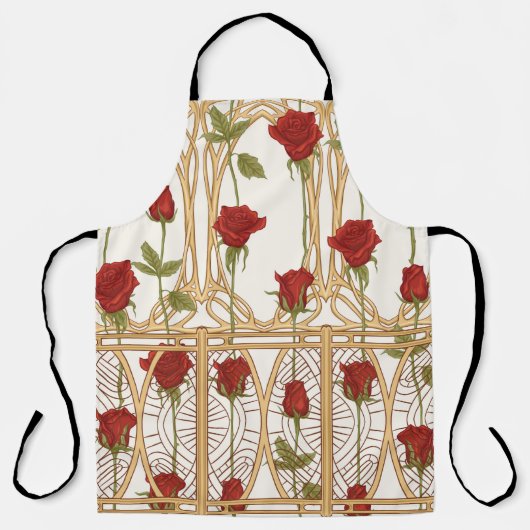 Vintage Rose - nahtloses Muster, Kunstgeschichte Schürze (Vorderseite)