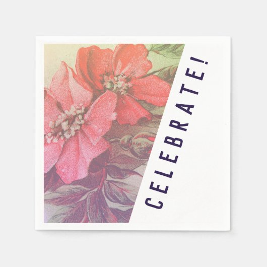 Vintage Rose Napkin Serviette (Vorderseite)