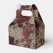 Vintage Rose Newsprint Typografie Geschenkschachtel (Rückseite)