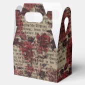 Vintage Rose Newsprint Typografie Geschenkschachtel (Geöffnet)