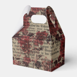 Vintage Rose Newsprint Typografie Geschenkschachtel