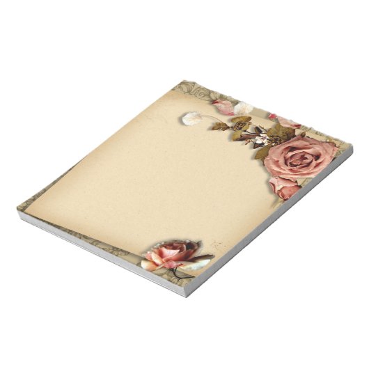 Vintage Rose Notizblock (Rotiert)