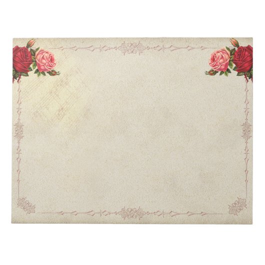 Vintage Rose Notizblock (Vorderseite)