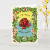 Vintage Rose ohne Thorns Cherubs Karte (Gelbe Blume)