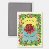 Vintage Rose ohne Thorns Cherubs Magnet (Vorderseite/Rückseite)