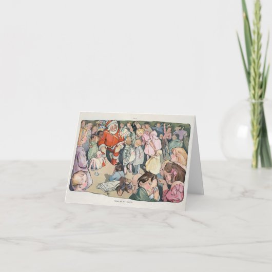 Vintage Rose O'Neill Weihnachtskarte Feiertagskarte (Vorderseite)