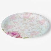 Vintage Rose Pappteller (Schrägansicht)