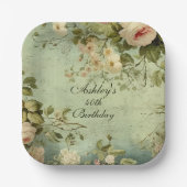 Vintage Rose Pappteller (Vorderseite)