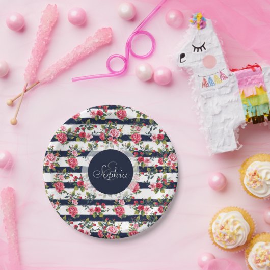 Vintage Rose Pappteller (Party)