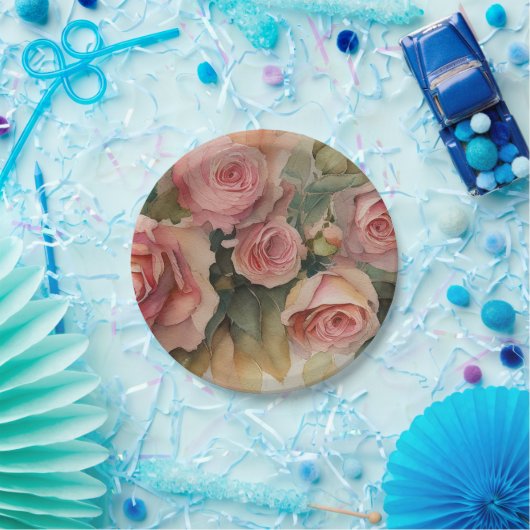 Vintage Rose Pappteller (Party)