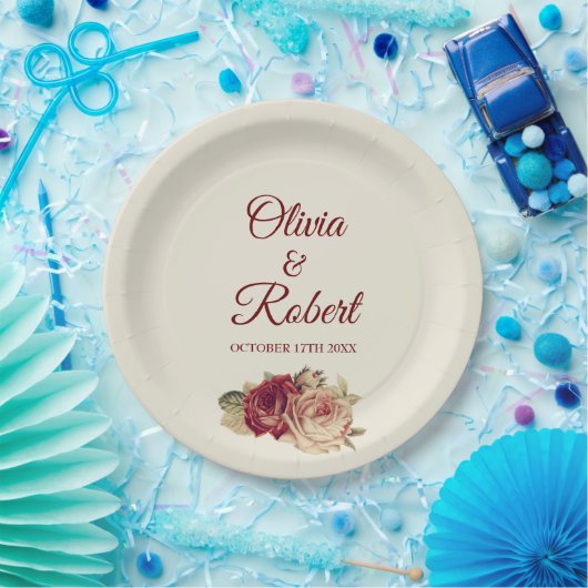 Vintage Rose Pappteller (Party)