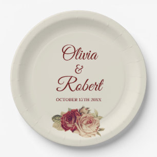 Vintage Rose Pappteller