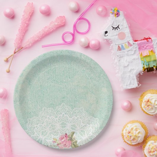 Vintage Rose Pappteller (Party)