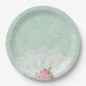 Vintage Rose Pappteller (Vorderseite)