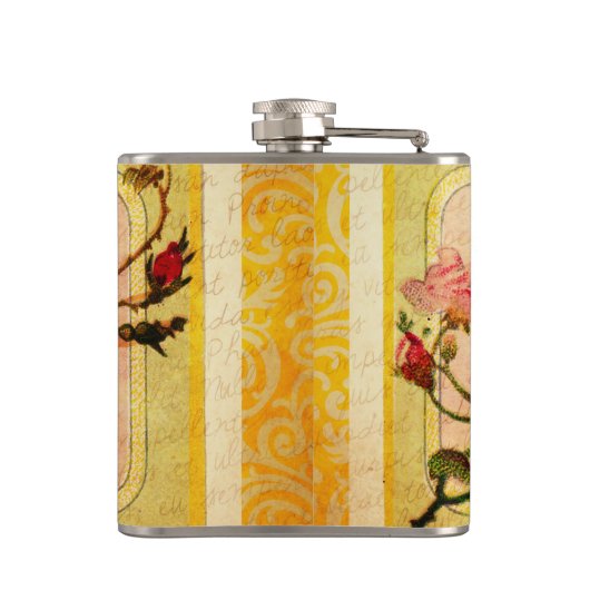 Vintage Rose Parfümflasche Flachmann (Rückseite)