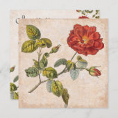 Vintage Rose Party Botanischer Geburtstagsgarten Einladung (Vorne/Hinten)