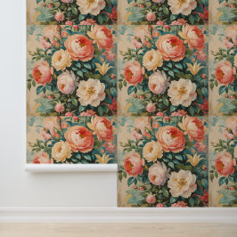Vintage Rose Peak und Stick Tapete