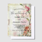 Vintage Rose Pergament Einladungen (Versetzt)