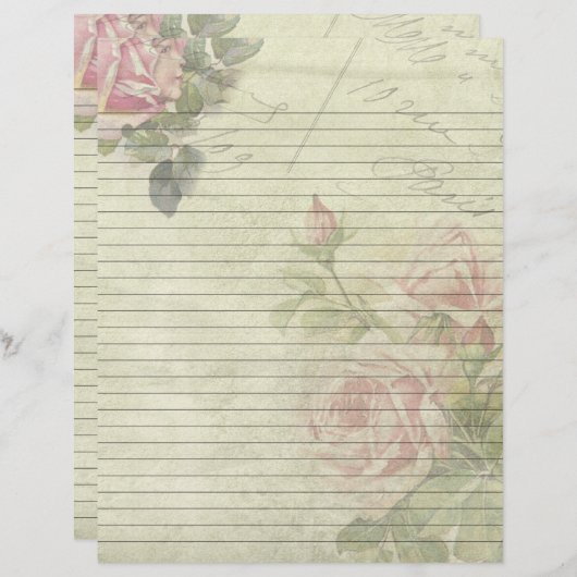 Vintage Rose Pergament (Look) (Vorne/Hinten)