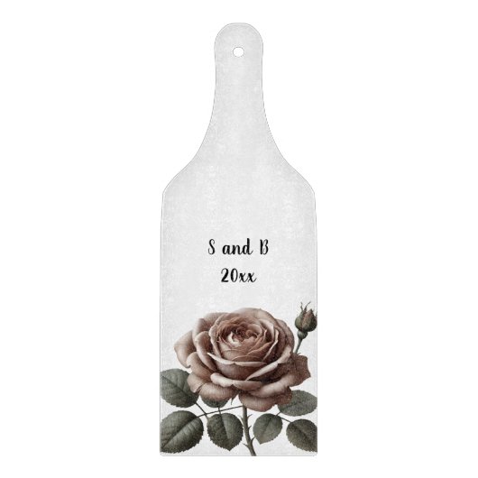 Vintage Rose Personalisiert Schneidebrett (Vorderseite)