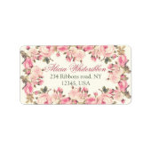 Vintage Rose personalisierte Adressetiketten (Vorne)