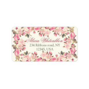 Vintage Rose personalisierte Adressetiketten