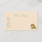 Vintage Rose Pink Feminine Visitenkarte (Rückseite)