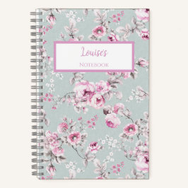 Vintage Rose Pink Personalized Journal Notebook Notizblock