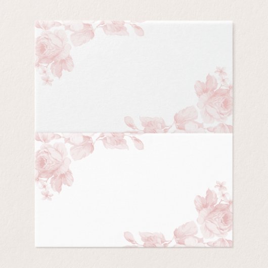 Vintage Rose Platzkarte Visitenkarten (Außenseite Aufgefaltet)