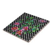 Vintage Rose Polka-Punkte Fliese (Seite)