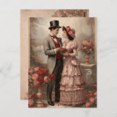 Vintage Rose Postcard Back | Elegant Victorian Postkarte (Vorne/Hinten)