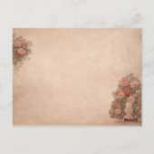 Vintage Rose Postcard Back | Elegant Victorian Postkarte (Rückseite)
