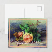 Vintage Rose Postkarte (Vorne/Hinten)