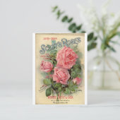 Vintage Rose Postkarte (Stehend Vorderseite)