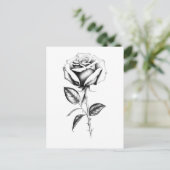 Vintage Rose Postkarte (Stehend Vorderseite)