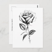 Vintage Rose Postkarte (Vorne/Hinten)