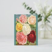 Vintage Rose Postkarte (Stehend Vorderseite)