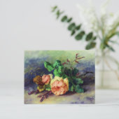 Vintage Rose Postkarte (Stehend Vorderseite)