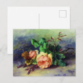 Vintage Rose Postkarte (Vorne/Hinten)