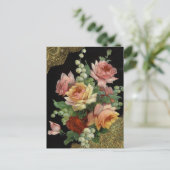 Vintage Rose Postkarte (Stehend Vorderseite)