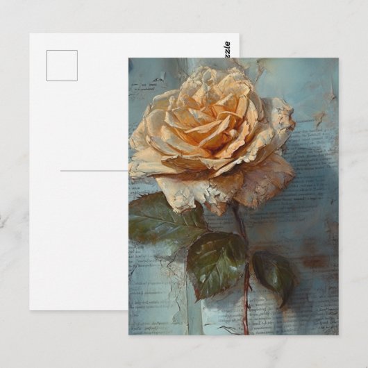 Vintage Rose Postkarte (Vorne/Hinten)