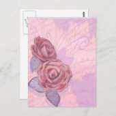 Vintage Rose, Postkarte (Vorne/Hinten)