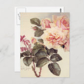Vintage Rose Postkarte (Vorne/Hinten)
