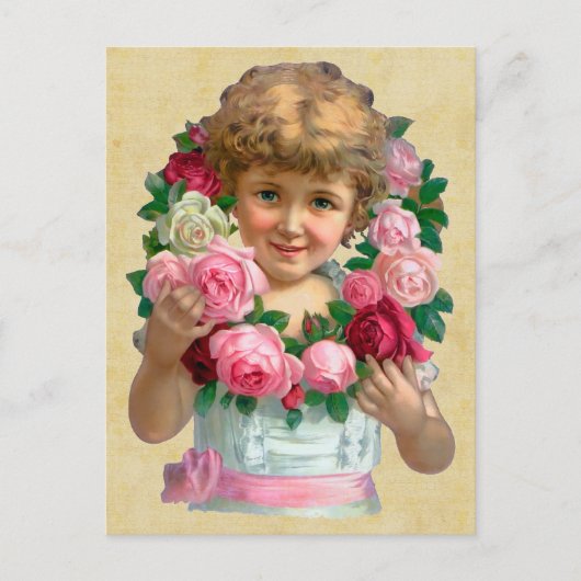Vintage Rose Postkarte (Vorderseite)