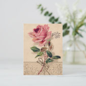 Vintage Rose Postkarten (Stehend Vorderseite)