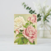 Vintage Rose Postkarten (Stehend Vorderseite)