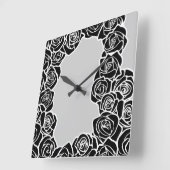 Vintage Rose Quadratische Wanduhr (Winkel)