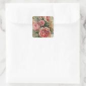 Vintage Rose Quadratischer Aufkleber (Tasche)